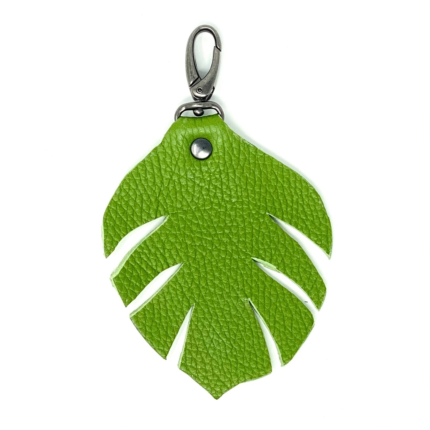 Monstera Leather Bag Charm