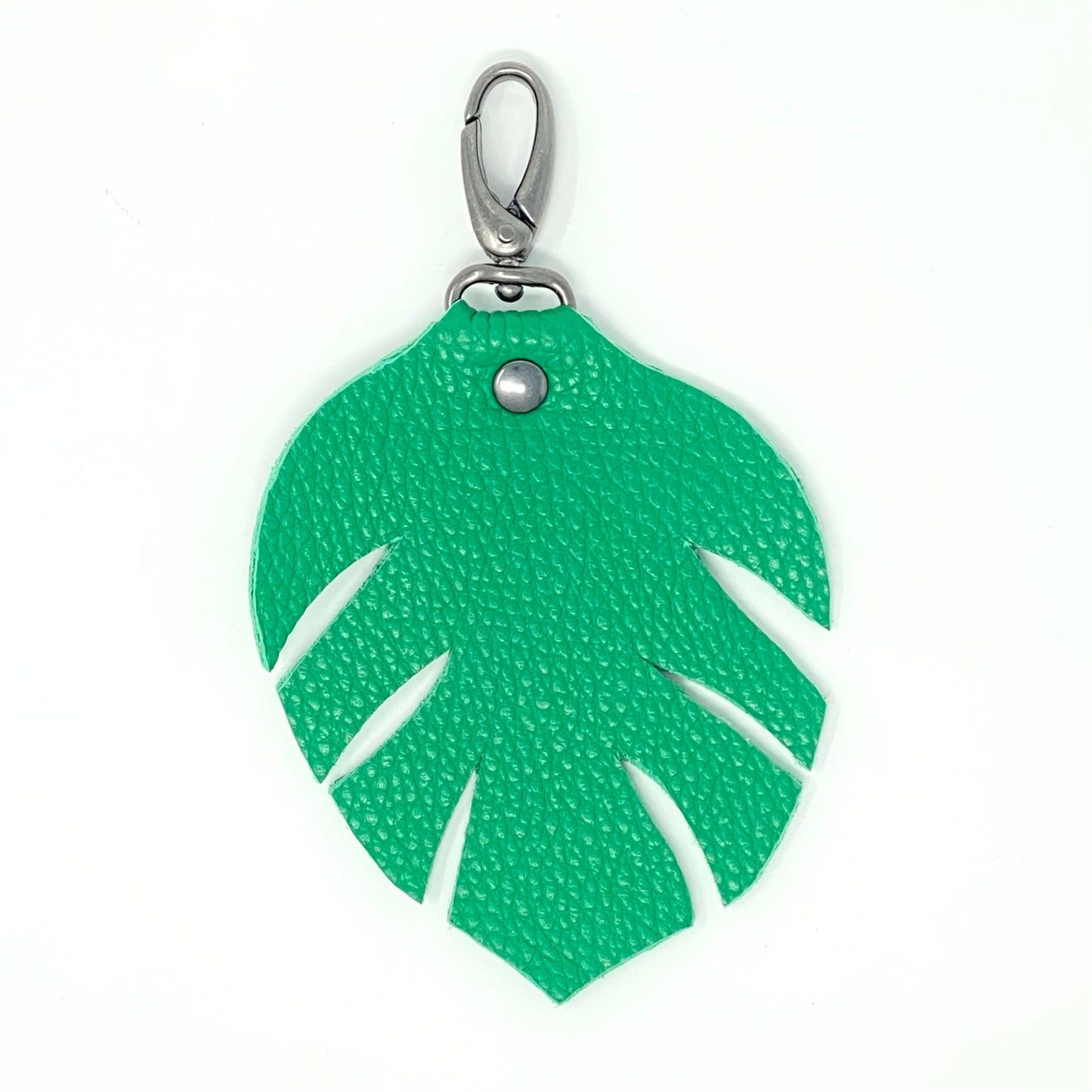 Monstera Leather Bag Charm