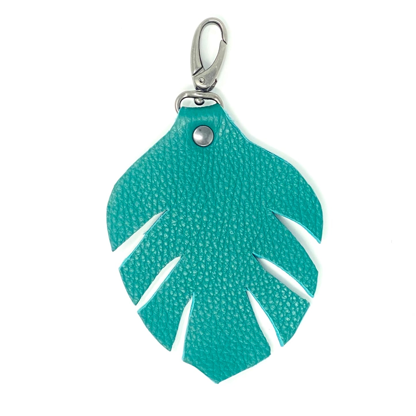 Monstera Leather Bag Charm